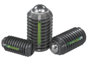 Poussoirs à ressort avec fente et bille, acier, avec frein-filet - inch Poussoirs à ressort avec fente et bille, acier, avec frein-filet - inch