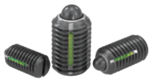 Poussoirs à ressort avec fente et doigt d'appui, acier, avec frein-filet - inch Poussoirs à ressort avec fente et doigt d'appui, acier, avec frein-filet - inch