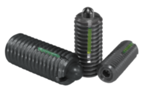 Poussoirs à ressort à six pans creux avec doigt d'appui, acier, avec frein-filet - inch Poussoirs à ressort à six pans creux avec doigt d'appui, acier, avec frein-filet - inch