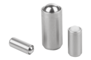 Poussoir à ressort finition lisse sans collerette et corps en Inox Poussoir à ressort finition lisse sans collerette et corps en Inox