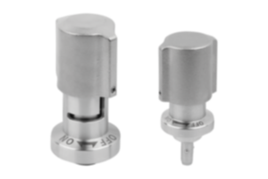 Imbastitori a sfera in acciaio inox, retrattili con azionamento rotativo e manopola in acciaio inox Imbastitori a sfera in acciaio inox, retrattili con azionamento rotativo e manopola in acciaio inox