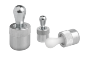 Poussoirs latéraux à ressort avec douille en aluminium et doigt d’appui en plastique ou en acier - inch Poussoirs latéraux à ressort avec douille en aluminium et doigt d’appui en plastique ou en acier - inch