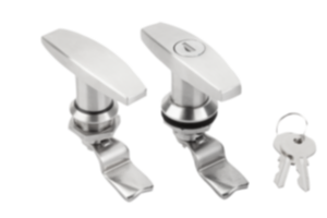 Serratura girevole in acciaio inox con impugnatura a T 1.4301, chiudibile a chiave, diametro del corpo 32 mm Serratura girevole in acciaio inox con impugnatura a T 1.4301, chiudibile a chiave, diametro del corpo 32 mm