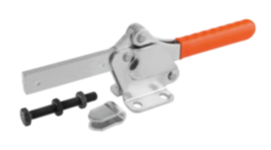 Toggle clamps horizontal with flat foot and full holding arm Toggle clamps horizontal with flat foot and full holding arm