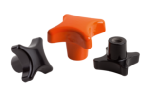 Pomelli a croce in ghisa con rivestimento in plastica a norma DIN 6335 Pomelli a croce in ghisa con rivestimento in plastica a norma DIN 6335