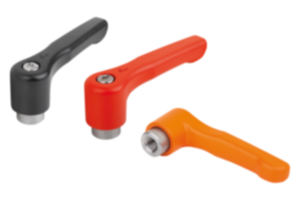 Maniglie a leva piatta in zinco pressofuso con filettatura interna, inserto filettato in acciaio inox Maniglie a leva piatta in zinco pressofuso con filettatura interna, inserto filettato in acciaio inox