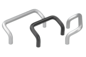 Bügelgriffe Aluminium eloxiert, rund abgewinkelt, Rundprofil Ø 10, Montage von der Rückseite Bügelgriffe Aluminium eloxiert, rund abgewinkelt, Rundprofil Ø 10, Montage von der Rückseite