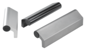 Poignées profilées en aluminium avec embouts Poignées profilées en aluminium avec embouts