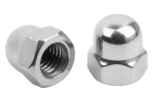 Écrous borgnes hexagonaux forme haute DIN 1587 acier ou inox Écrous borgnes hexagonaux forme haute DIN 1587 acier ou inox