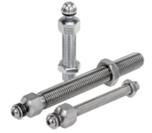 Steli filettati per piedini di appoggio in acciaio o acciaio inox Steli filettati per piedini di appoggio in acciaio o acciaio inox