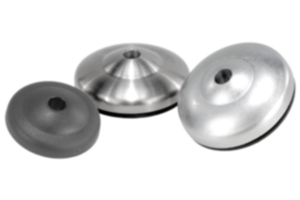 Supporti piani per piedini di appoggio ECO in zinco pressofuso, acciaio inox o plastica Supporti piani per piedini di appoggio ECO in zinco pressofuso, acciaio inox o plastica