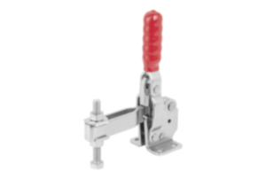 Toggle clamps vertical with flat foot and adjustable clamping spindle Toggle clamps vertical with flat foot and adjustable clamping spindle