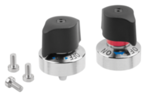 Doigt d'indexage en acier avec bouton rotatif, tête rotative en plastique et doigt d'arrêt conique Doigt d'indexage en acier avec bouton rotatif, tête rotative en plastique et doigt d'arrêt conique