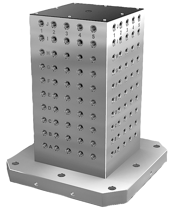 Cubi di staffaggio in ghisa grigia con fori modulari