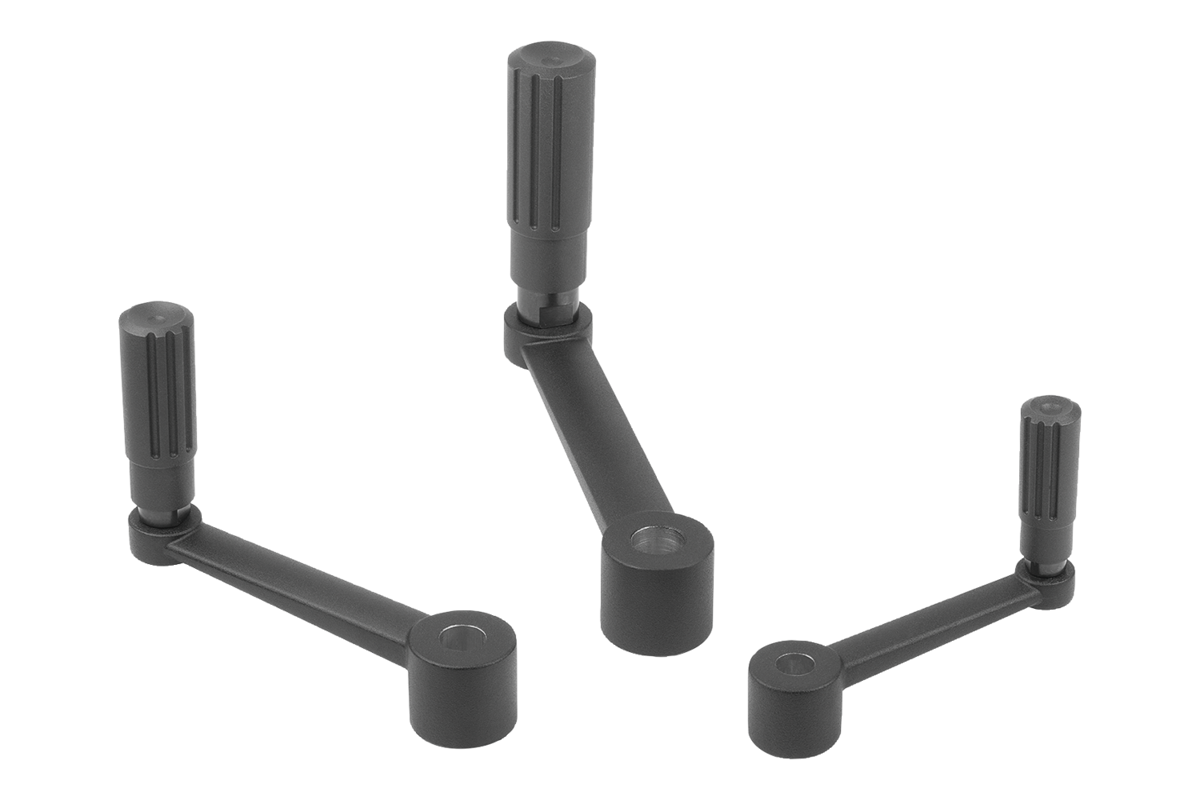 Manivelle en aluminium avec poignée cylindrique tournante