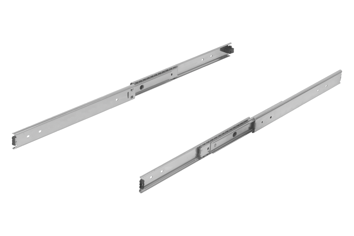 Teleskopschienen Edelstahl für Seitenmontage, Vollauszug, Tragkraft bis 80 kg