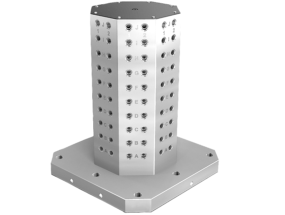 Tours de serrage en fonte grise 8 faces avec trame modulaire