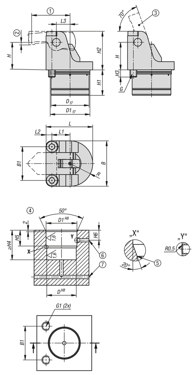 Drehhebelspanner pneumatisch doppelt wirkend