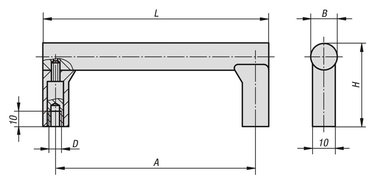 Rohrgriffe Aluminium mit Kunststoff-Griffschenkel