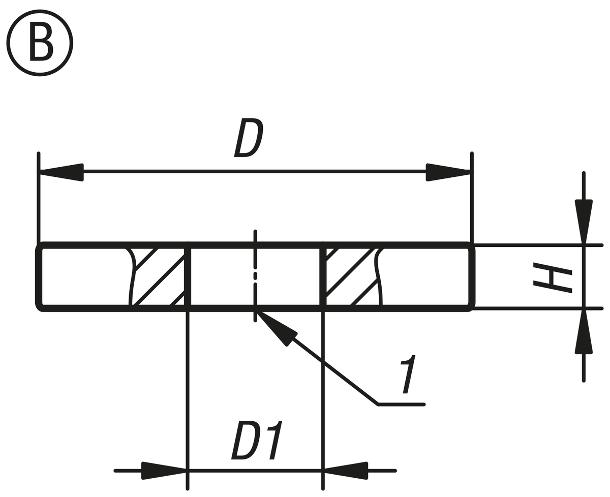 Rohmagnete (Scheibenmagnete) mit Bohrung aus NdFeB, Form B