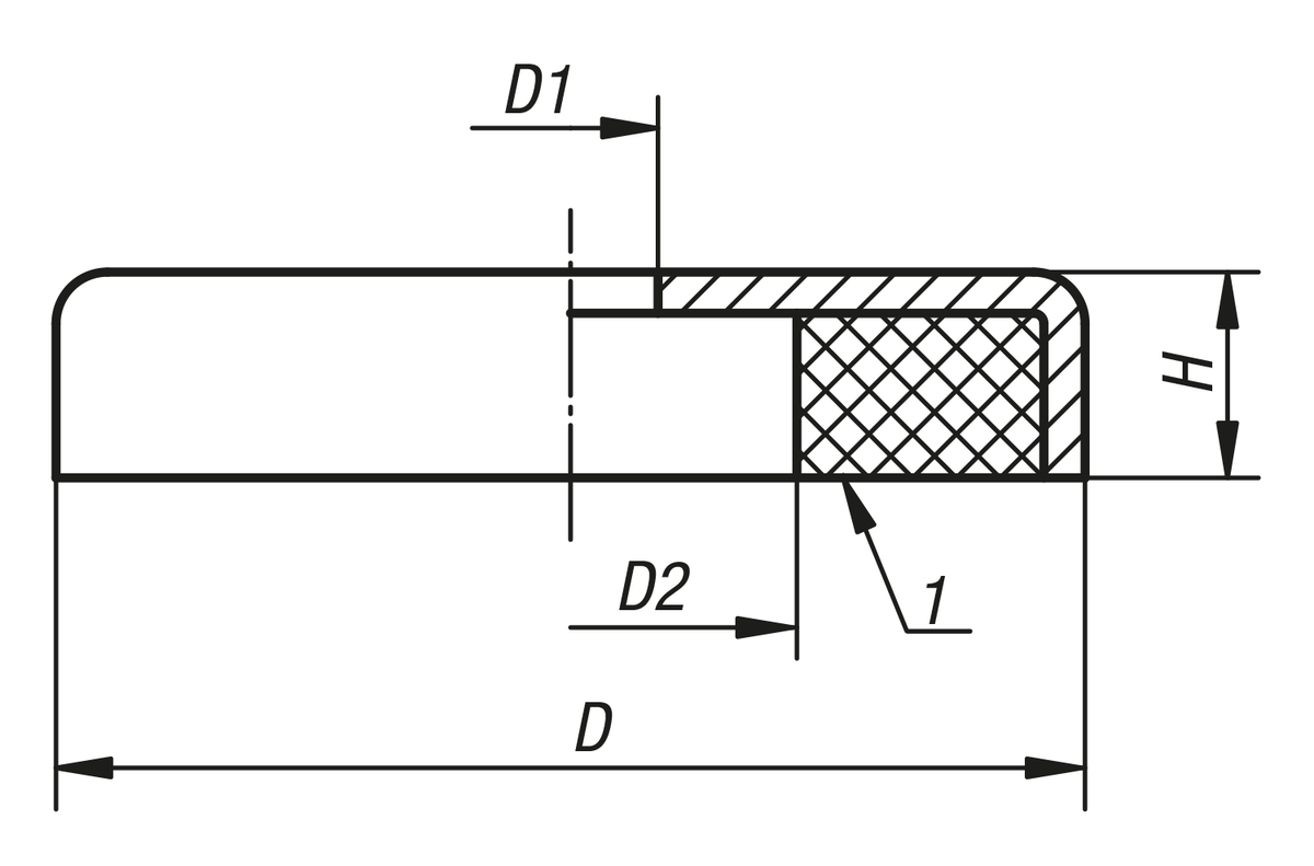 Magnete mit Zylinderbohrung (Flachgreifer) aus Hartferrit