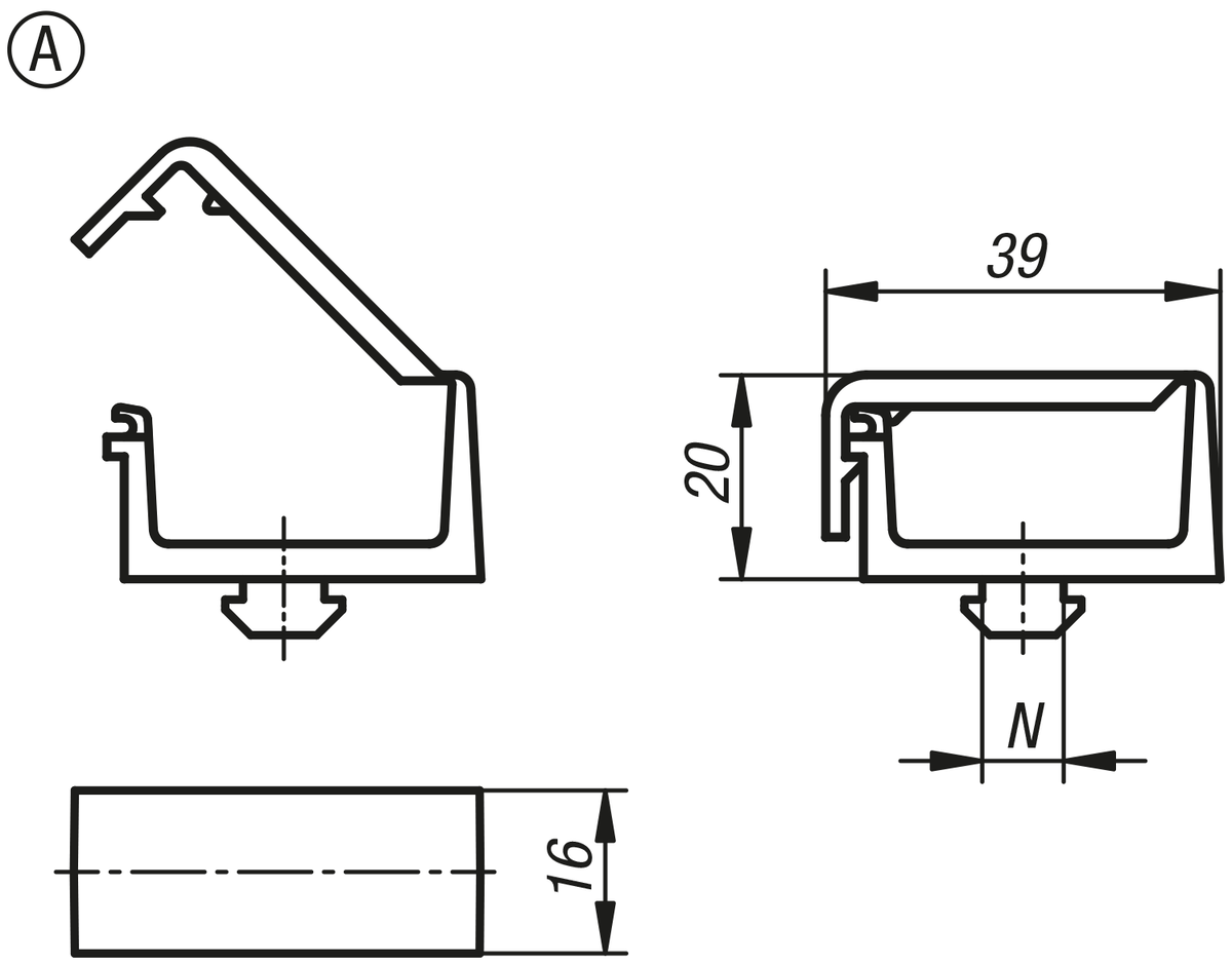 Kabelhalter mit Hammer, Form A