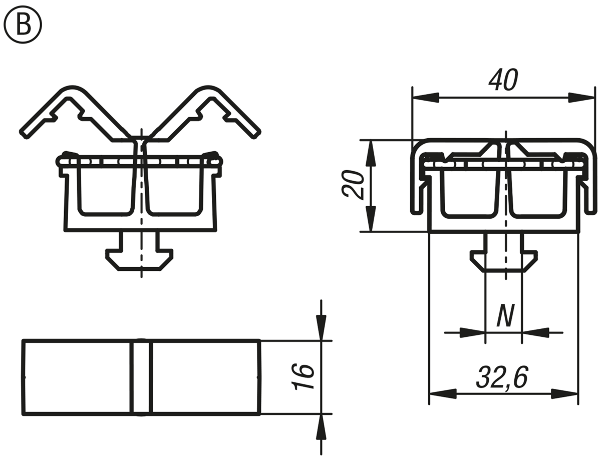 Kabelhalter mit Hammer, Form B