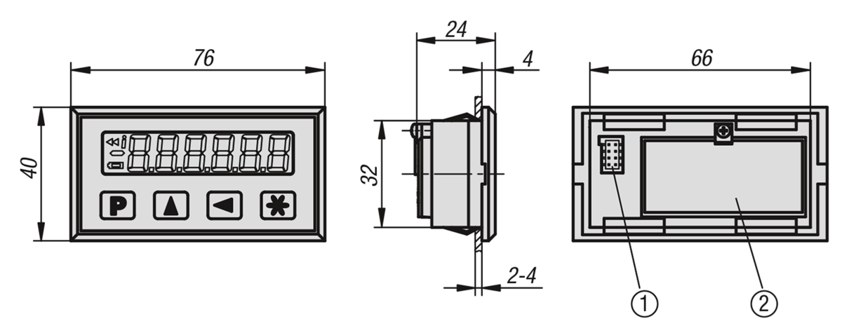 Indicateur de position quasi absolu, indépendant du secteur, précision d‘affichage 10 µm, taille réduite