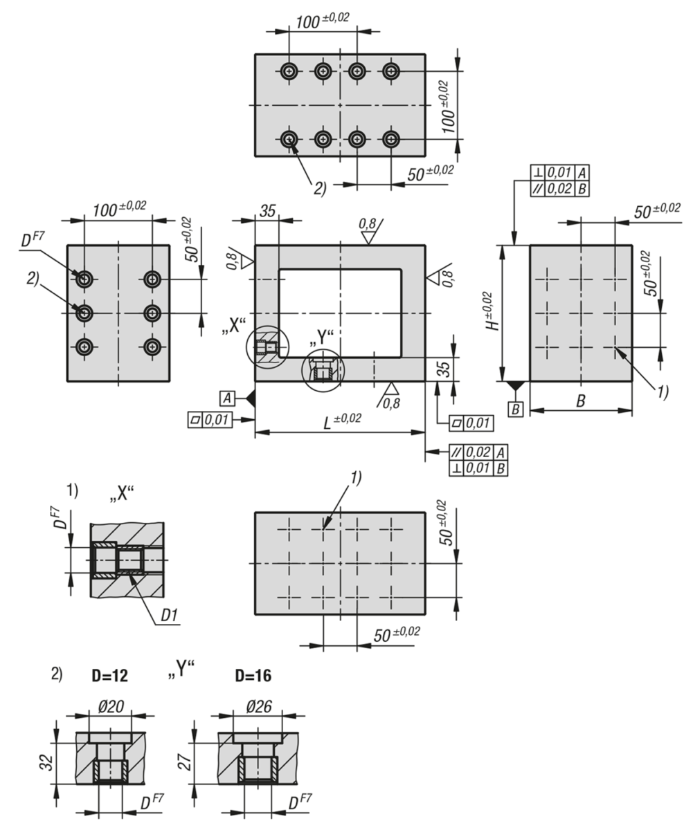 Staffe in ghisa grigia con fori modulari