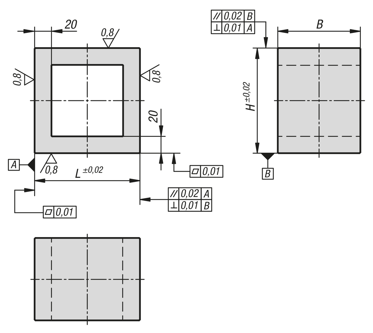 Mini-consoles en fonte grise avec faces d'appui pré-usinées