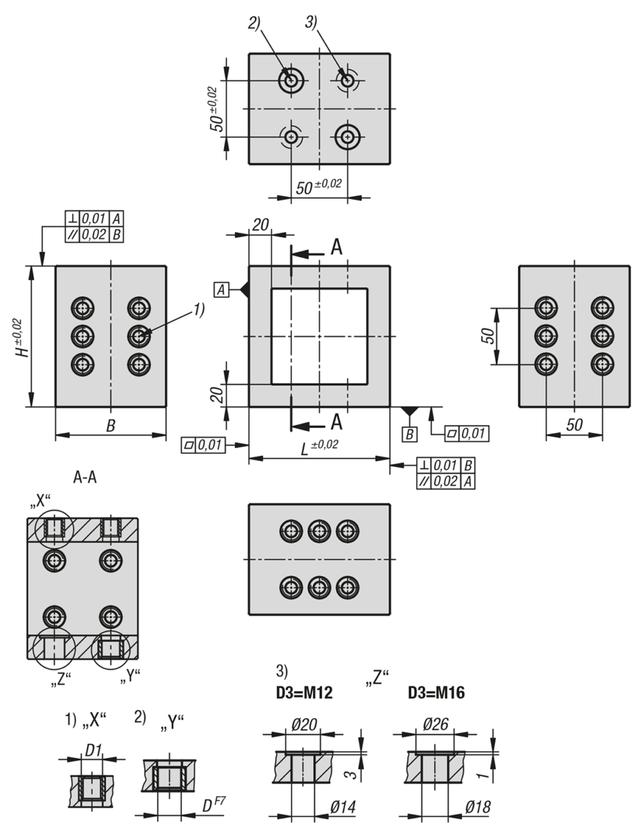 Mini-consoles en fonte grise avec trame modulaire