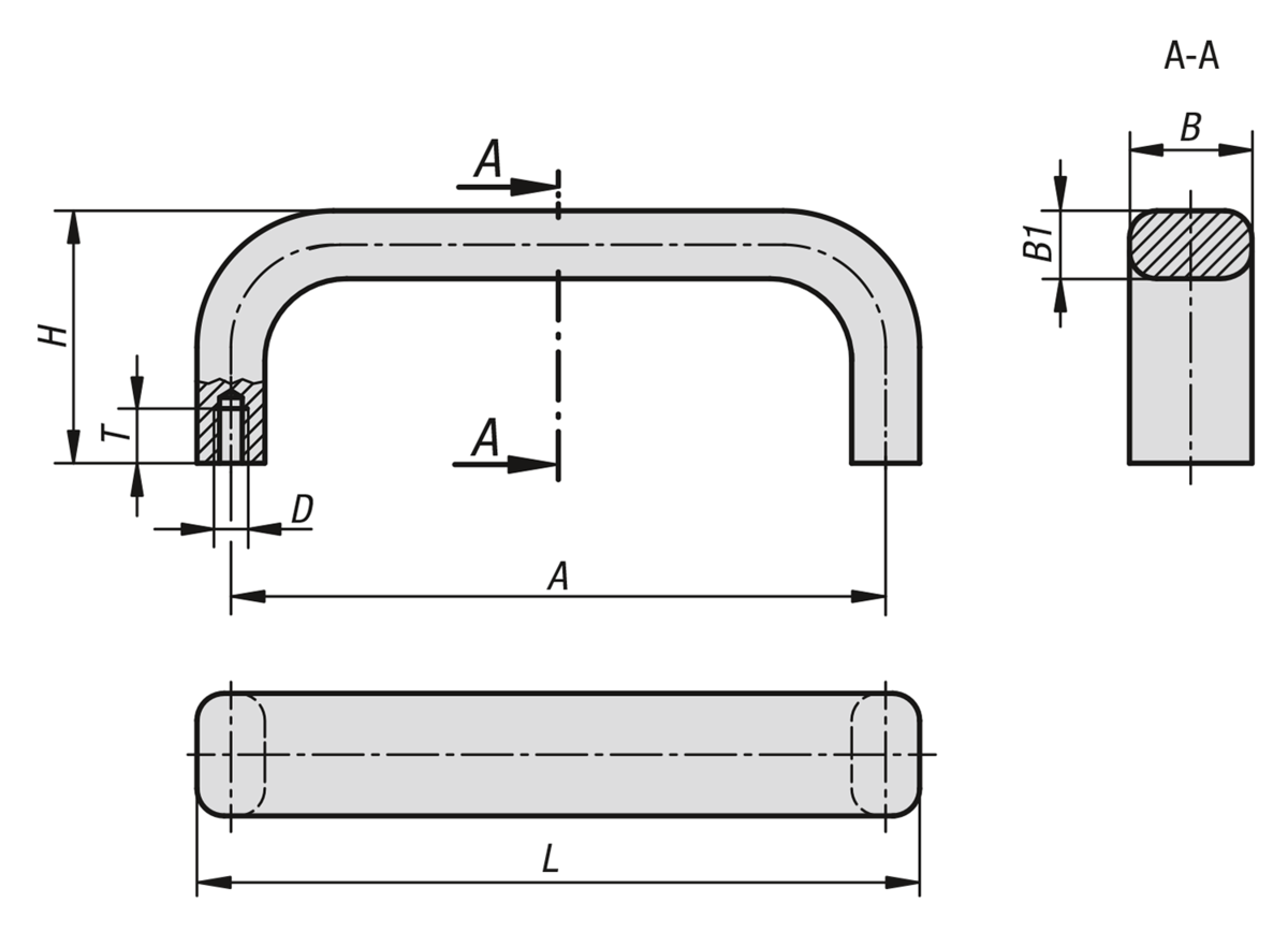 Bügelgriffe Aluminium oval