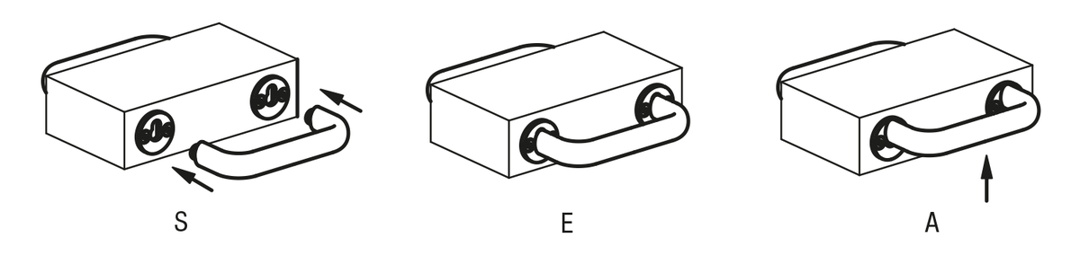 Bügelgriffe Aluminium oval abnehmbar